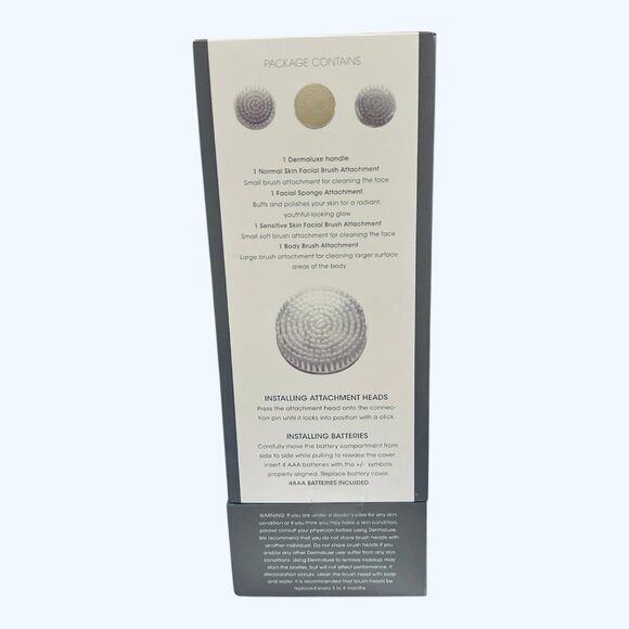 DermaLuxe Advanced Cleansing System – 4 Brush Heads–Face & Body Exfoliating Tool - Picture 3 of 6
